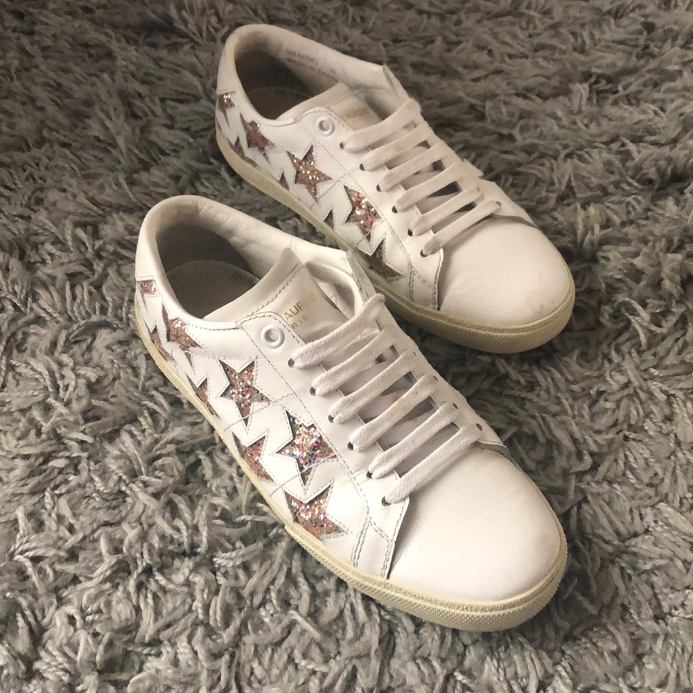SAINT LAURENT GLITTER STAR SNEAKERS